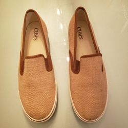 Chaps Burlap Slide-on Flats size 9