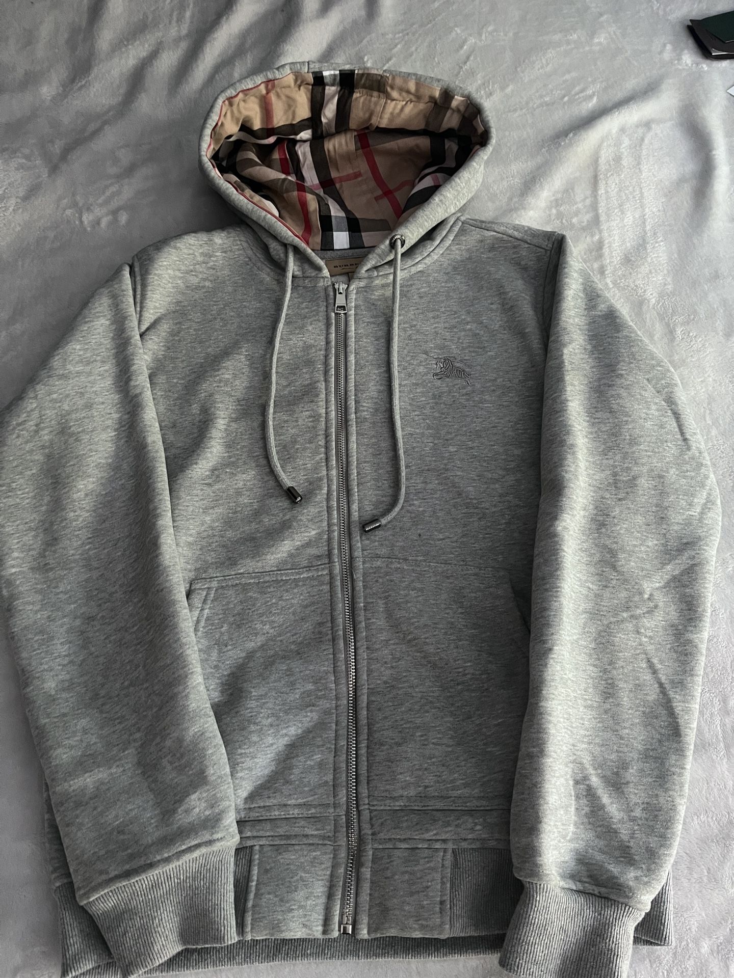 Grey Burberry Zip Up