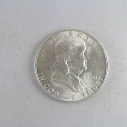 1950-D Franklin Silver Half Dollar -- EARLY SERIES UNCIRCULATED COIN!