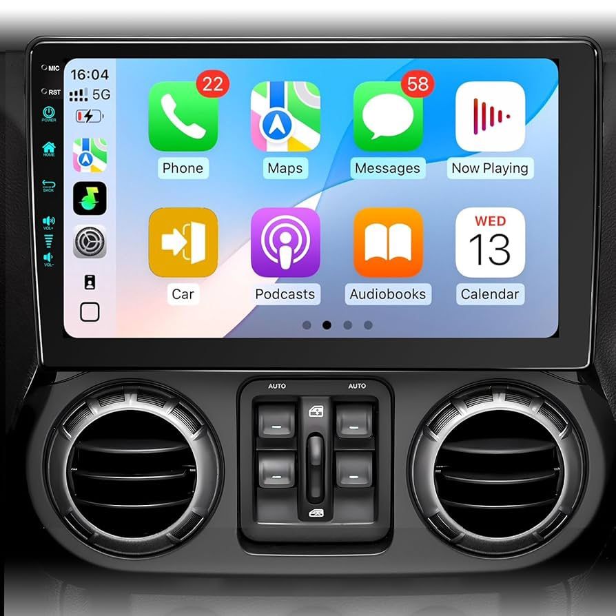 10.2 Inch Car Radio Stereo Upgrade Android 13 for Jeep Wrangler JK 2007-2018 with CarPlay Android Auto 1080P Backup Camera/BT5.4 ((4Ram 64Rom) 10.2)