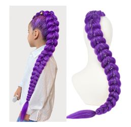 New Rumi Kpop demon hunters ponytail dark purple 24inch