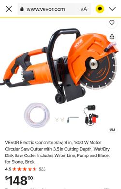 VEVOR Electric Concrete Circular Saw 9 in