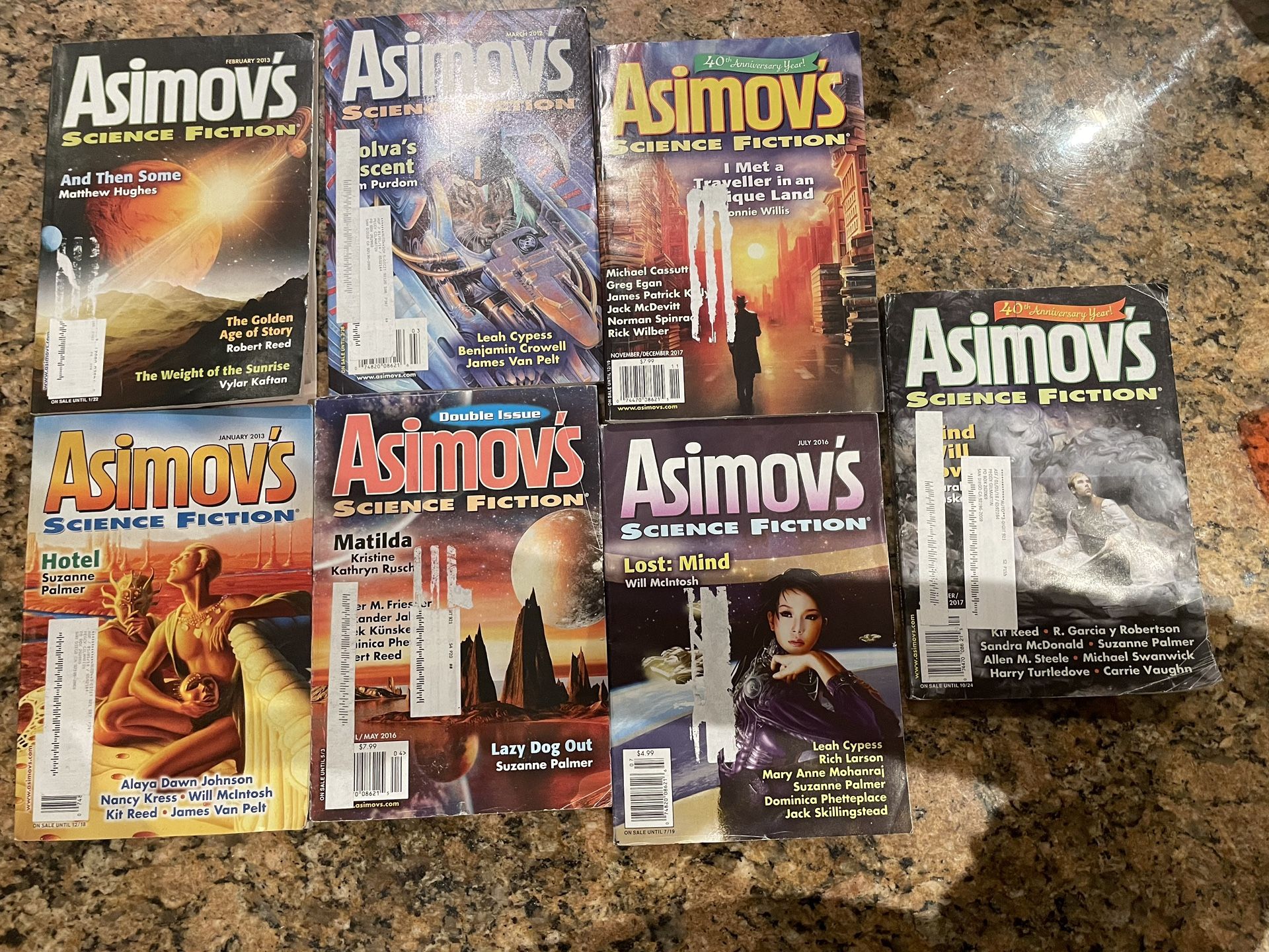 Asimov's Science Fiction Magazine total of 7 short Maga I