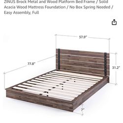Brock Metal and Wood Platform Bed Frame - Full 