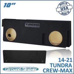 black 10" dual sealed sub box, fits 14-21 toyota tundra crew-max