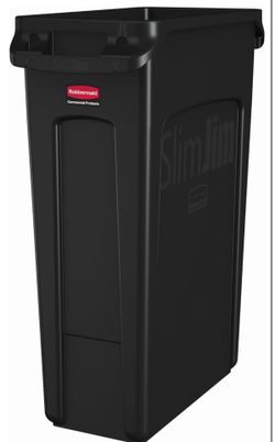 Three Rubbermaid Slim Jim Trash cans - 23 gallons