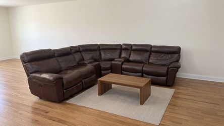 Leather 6pc Recliner Sectional Couch