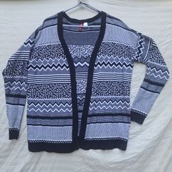 H&M Divided Black and White Cardigan Size M