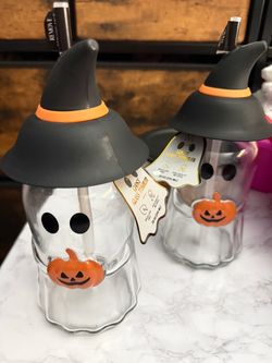 Ghost Halloween glass cup
