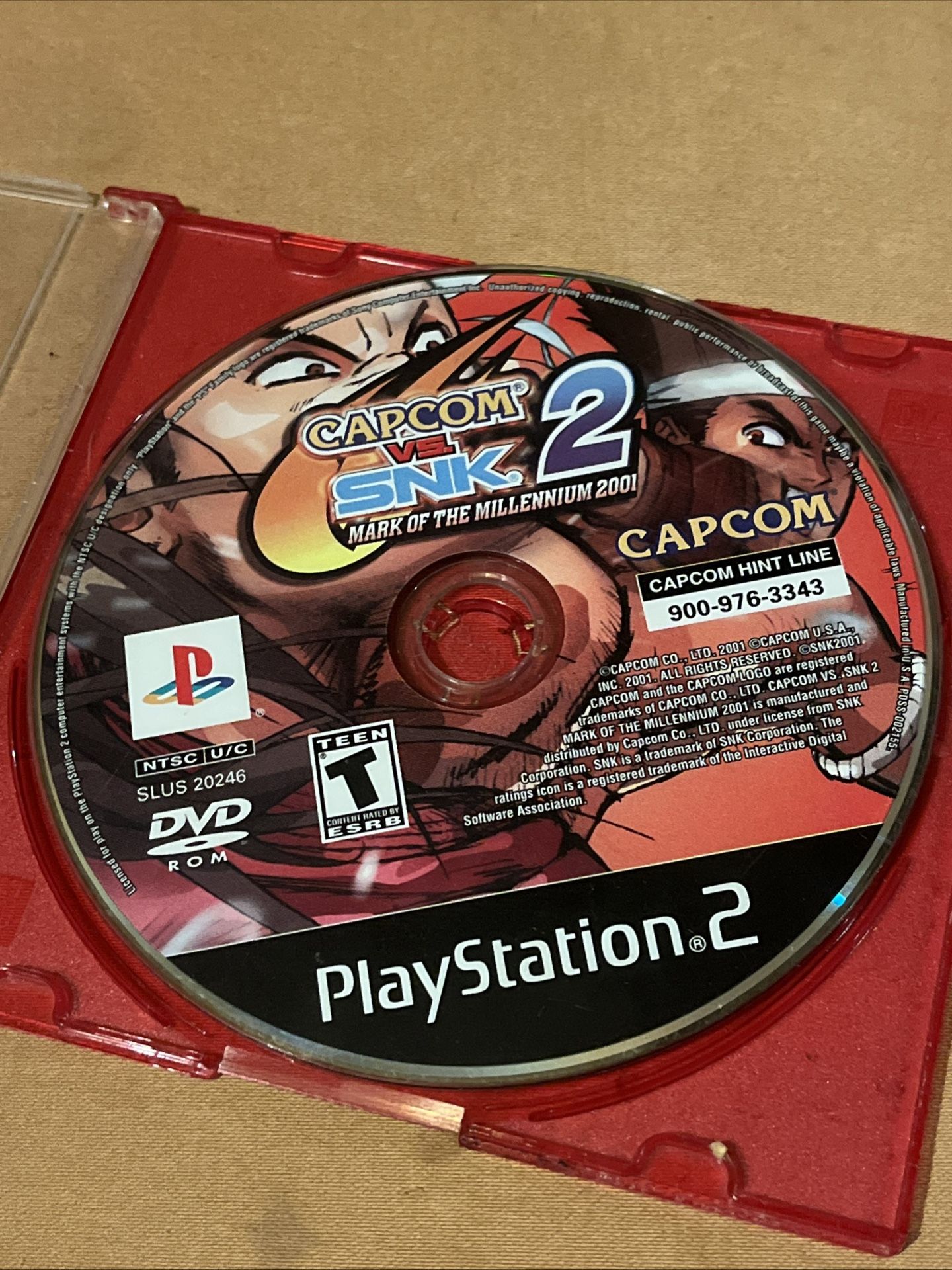 Capcom Vs. SNK 2 Mark of the Millenium 2001 PlayStation 2 PS2 Tested DISC ONLY