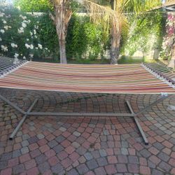 Gigantic Hammock for 2 (Or 3 Small People) And Stand.