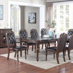 Brand New Cherry 9pc Dining Table Set