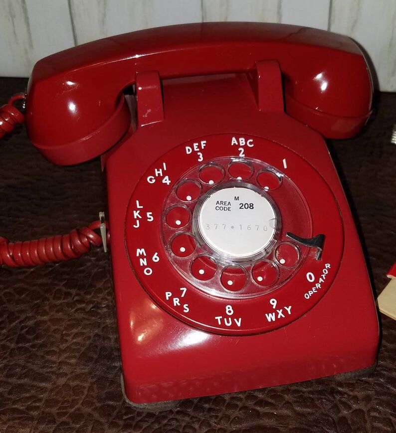 V. ..Red vintage phones (3) available they’re all functional $55.00