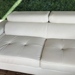   Sofa White faux leather 