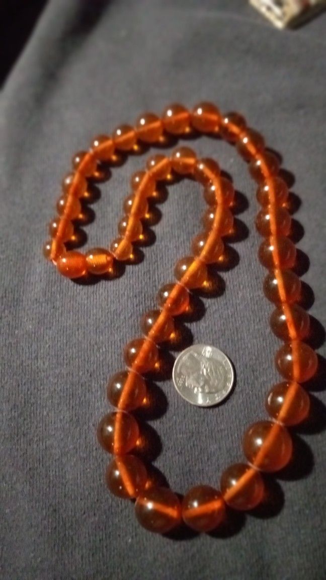 Vintage Genuine Amber Bead Necklace