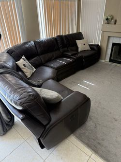 Leather sectional