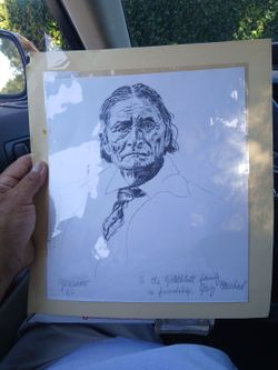 Geronimo Portrait Print Signed by Gary Michael