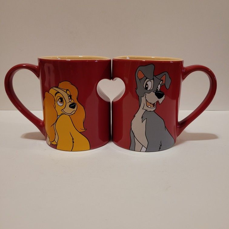 Disney Parks Lady and Tramp Red Coffee Mug- New