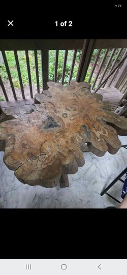 Rustic Live Edge Redwood Old Growth Tree Slab Table-Stunning!
