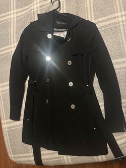 Calvin Klein Black Double-Breasted Trench Coat