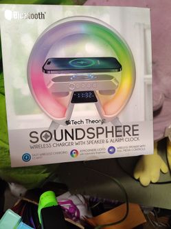 Tech Theory-Soundshpere Wireless Charger with Speaker & Alarm Clock