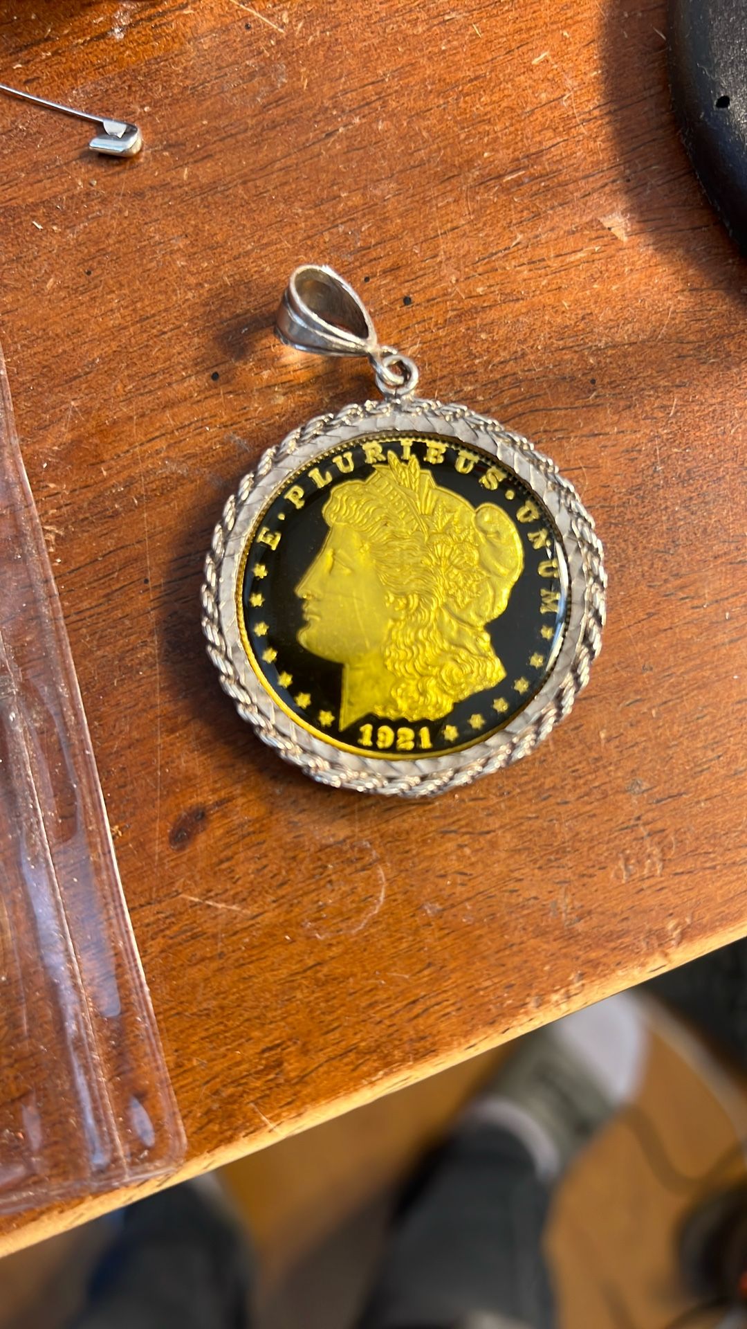 Morgan Dollar Genuine Pendant.