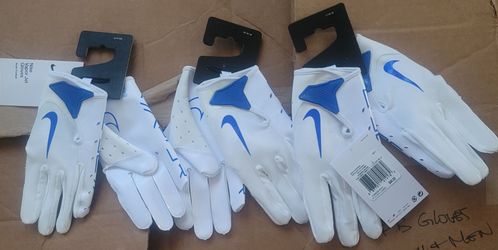Brand New Nike Vapor Jet Football Gloves White Blue Kids YOUTH Sizes Small, Medium, Large