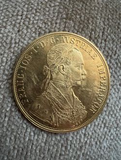 Vintage Rare 1915 Austrian 4 Ducat 23kt Gold Coin Emperor Franz-Joseph Ferdinand