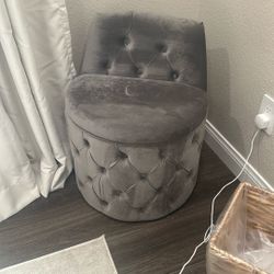 Velvet Grey Closet Chair 