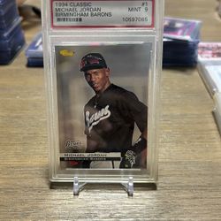Michael Jordan Baseball Rookie Card PSA Mint 9 