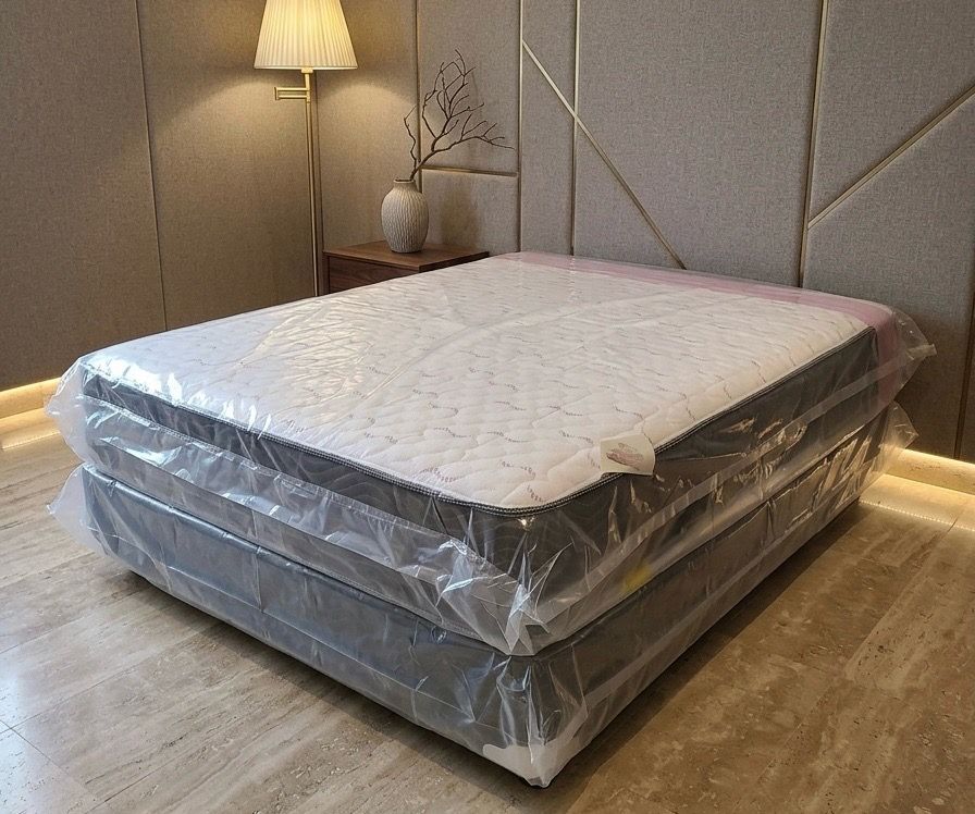 New queen mattress and box spring 2 pc bed frame is not included