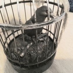 Vintage spooky Halloween crew in a cage prop