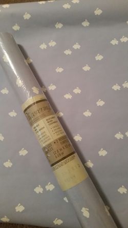 Bunny rabbit wallpaper blue white