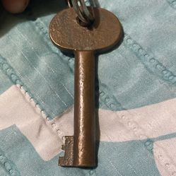  vintage brass skeleton key