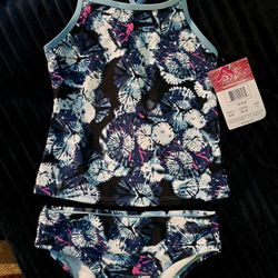 Kanu Surf Girls' Melanie Beach Sport 2-pc 8 Okana Blue - Size: 8