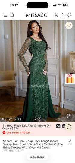 MISSACC Hunter Green Beaded Formal Dress US 12 – New