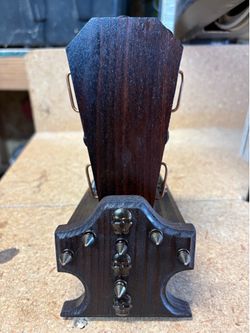 Gothic/Punk handmade Wood Phone Stand. (00027)