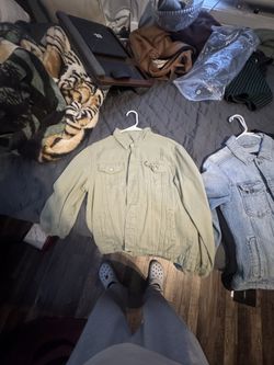 green denim jacket