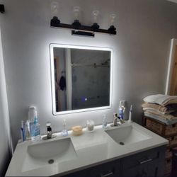 31 X 31 Small Square Frameless Mirror LED Vanity Mirror 