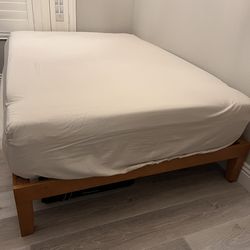 Full Mattress and Wooden Bed Frame - $150 OBO