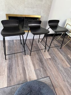 Set of Black Counter Stools - Crate and Barrel