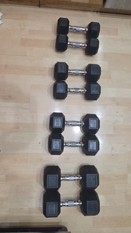 Dumbbells - Pairs of 15s, 20s, 25s, 30s - Total 180 Pounds
