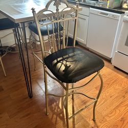 🪑✨ Vintage Gold Barstools – 30” Seat Height | 48” Total Height