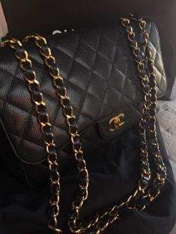 CHANEL Classic Flap Bag Caviar Quilted Jumbo authentic