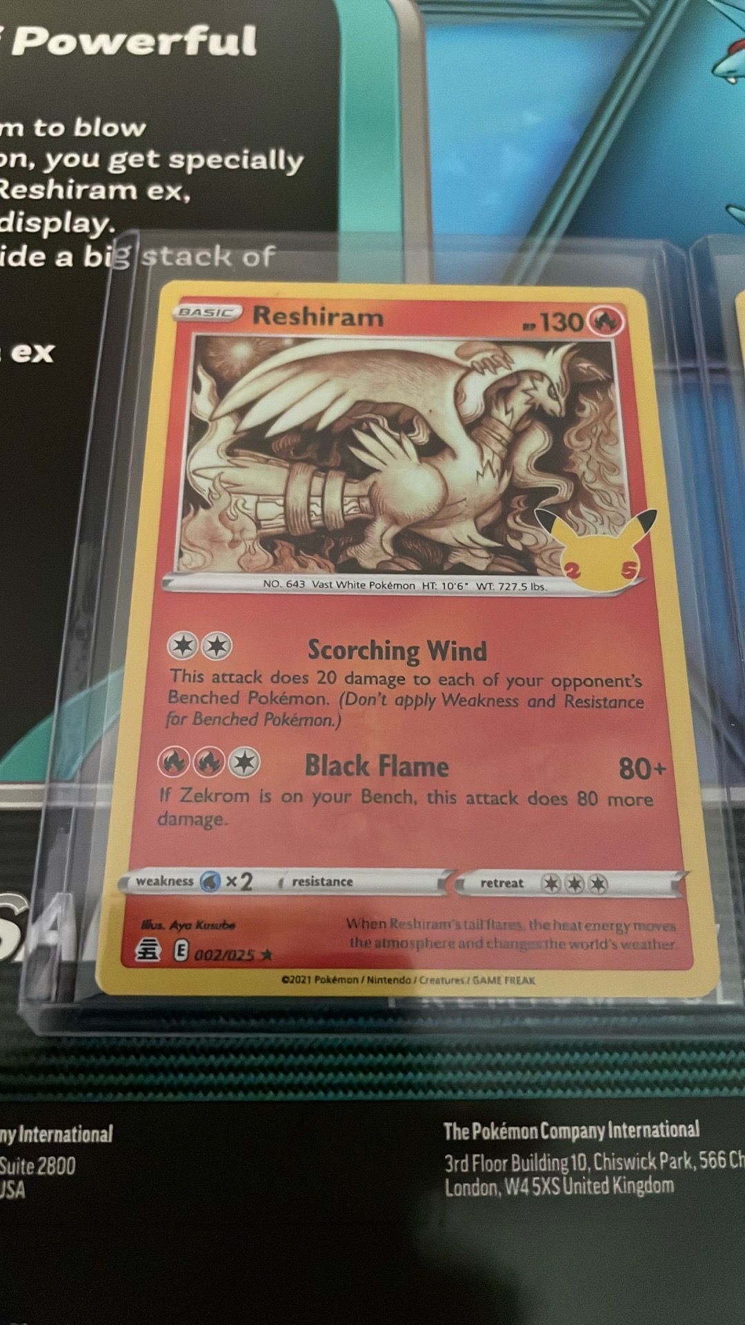 Reshiram Pokemon 25th Anniversary