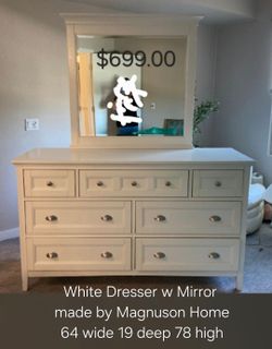 Magnuson Home White Dresser w Mirror We are located at 2811 East Bell road. Another Time Around Furniture.