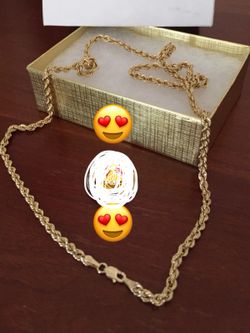 Real gold 10k rope chain