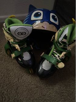 Rollerblades and helmet