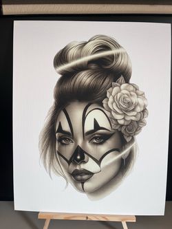 Chicano Art Canvas Print Woman with Roses
