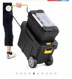 Costway 2-in-1 Rolling Tool Box Set Mobile Tool Chest Storage Organizer Portable Black